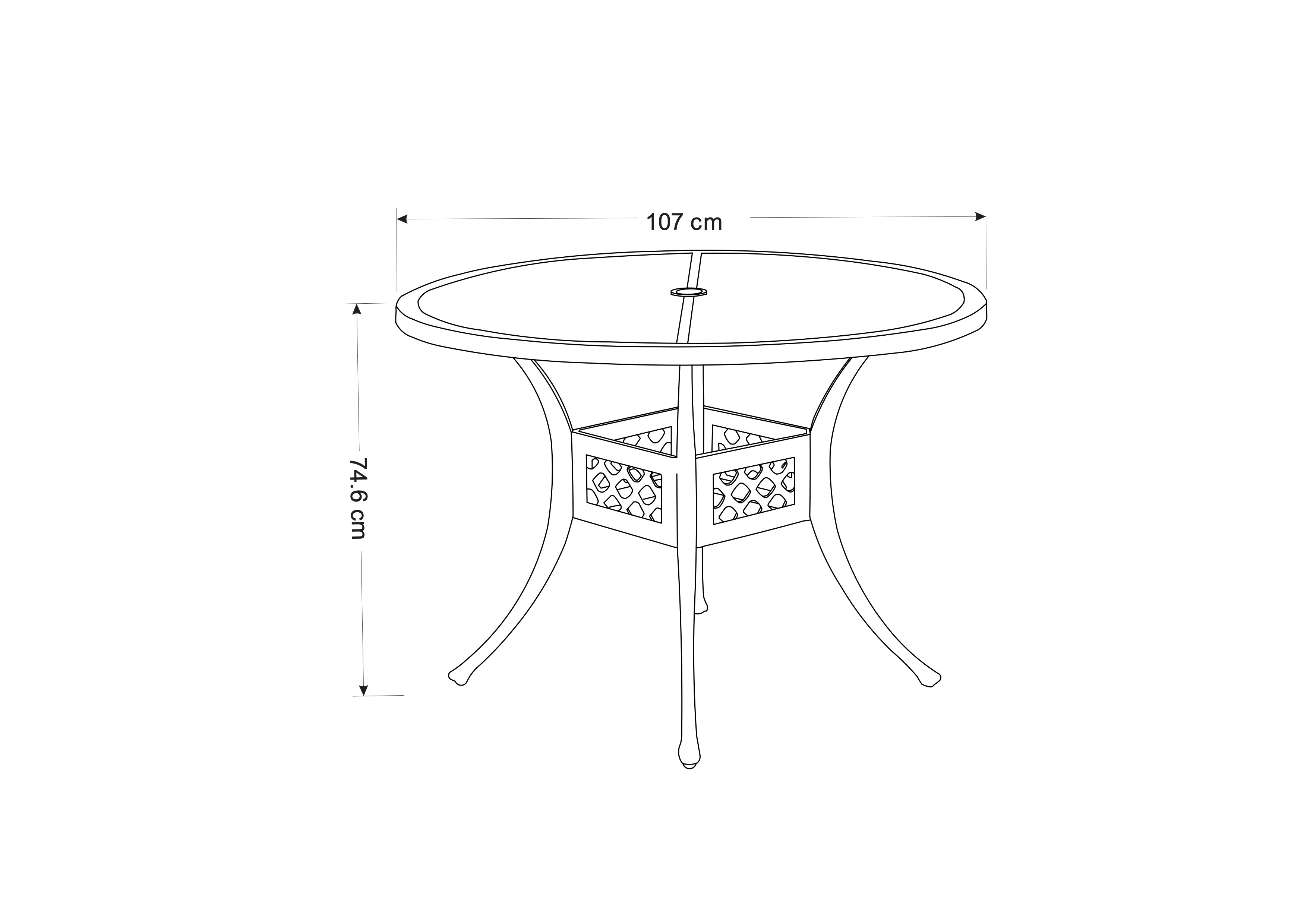 Avebury 4 Seat Dining Set dimensions
